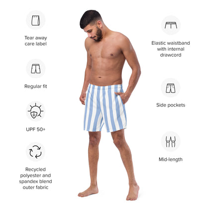 Men's Light Blue Stripes swim trunks