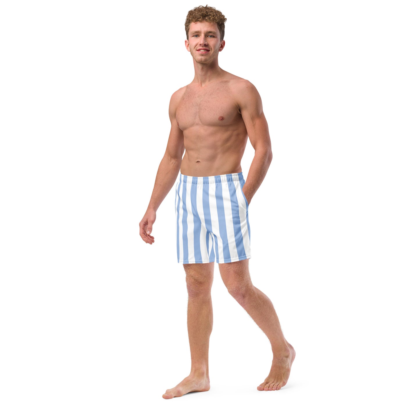 Men's Light Blue Stripes swim trunks