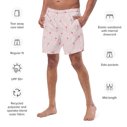 Men's flamingo swim trunks