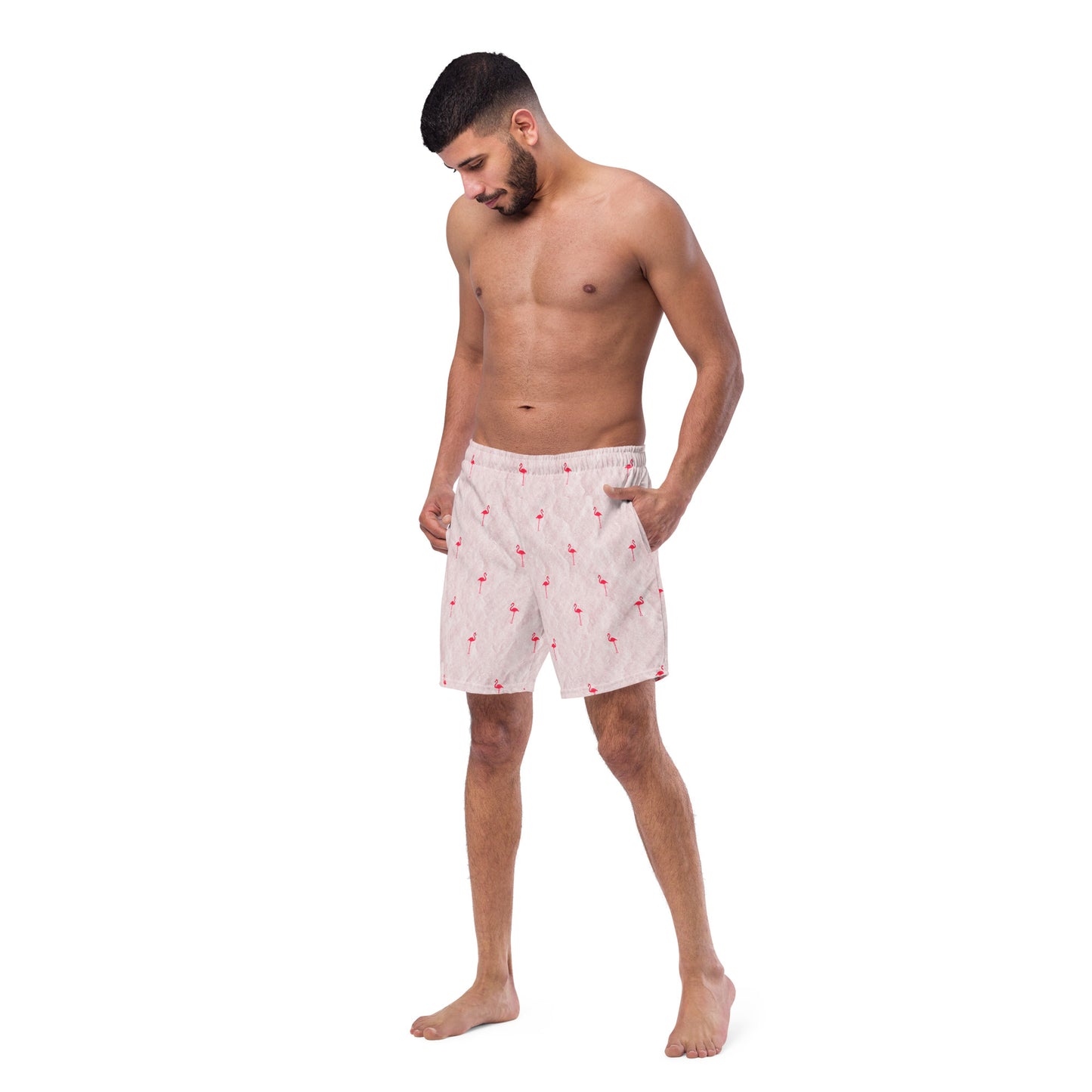 Men's flamingo swim trunks