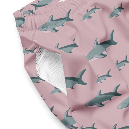 Men's Pink Sharks swim trunks