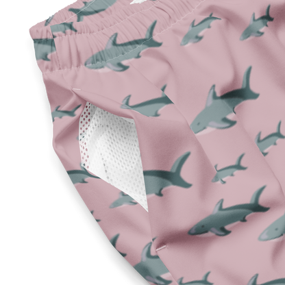 Men's Pink Sharks swim trunks