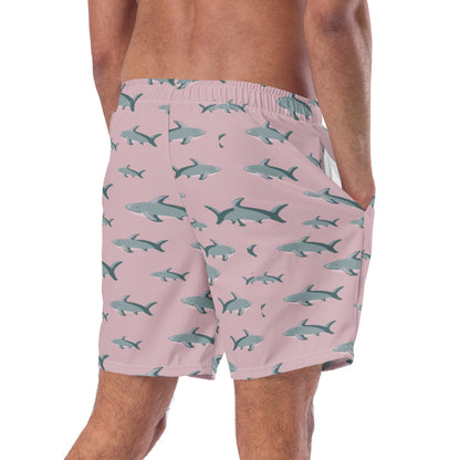 Men's Pink Sharks swim trunks