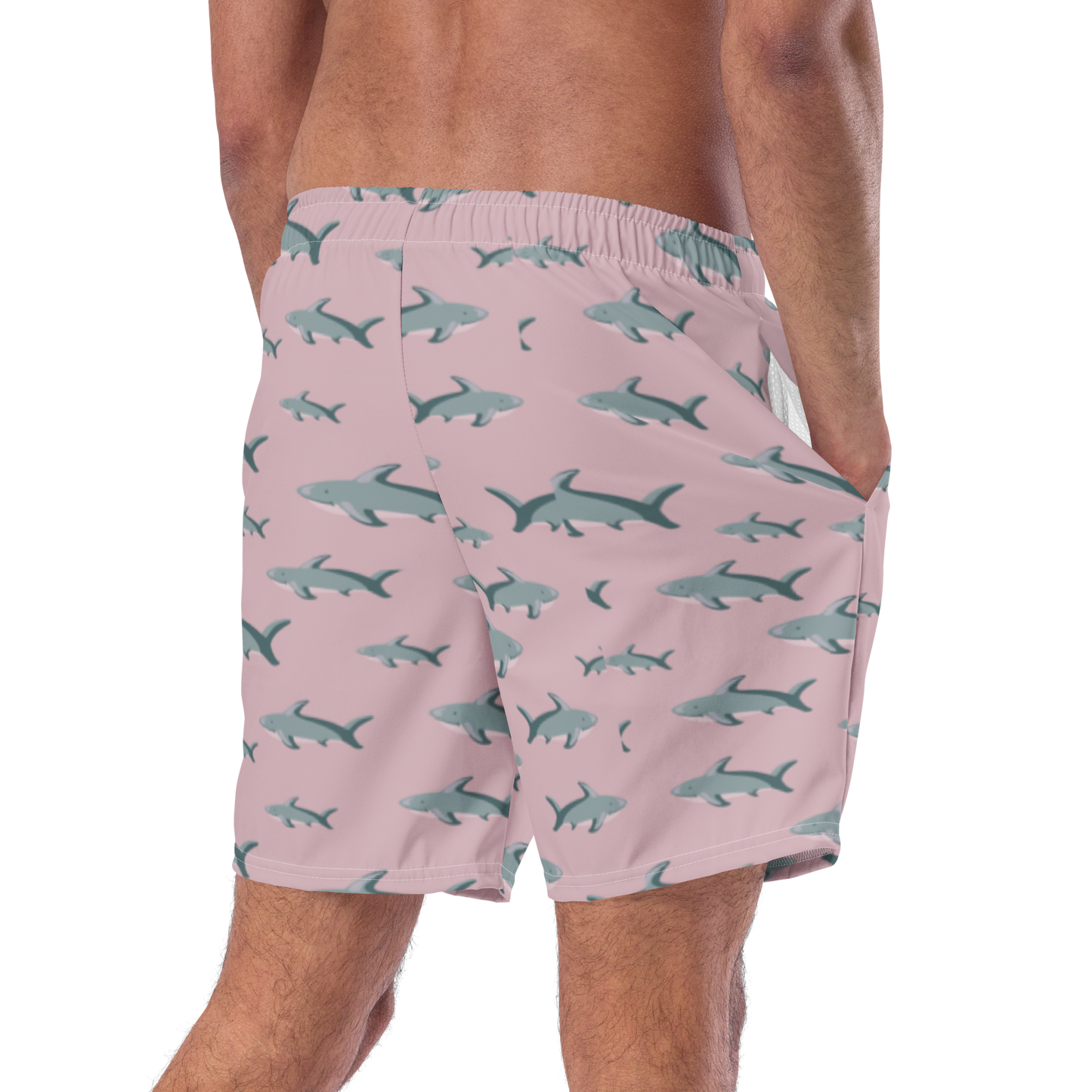 Men's Pink Sharks swim trunks