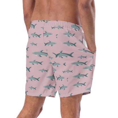 Men's Pink Sharks swim trunks