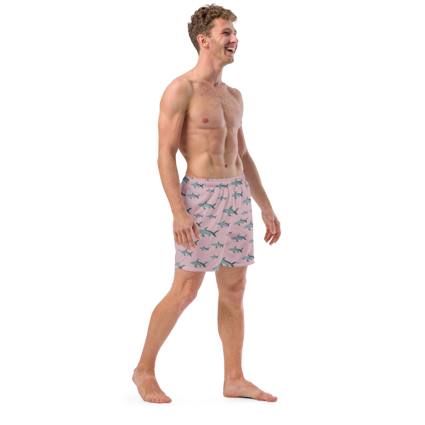 Men's Pink Sharks swim trunks