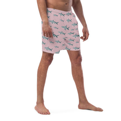 Men's Pink Sharks swim trunks