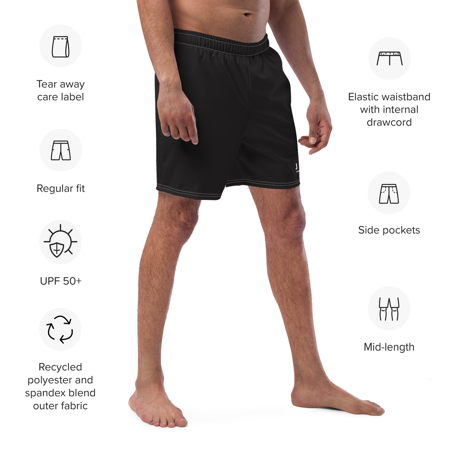 Men's Black Classic swim trunks