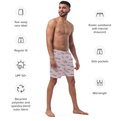 Men's Pink Sharks swim trunks