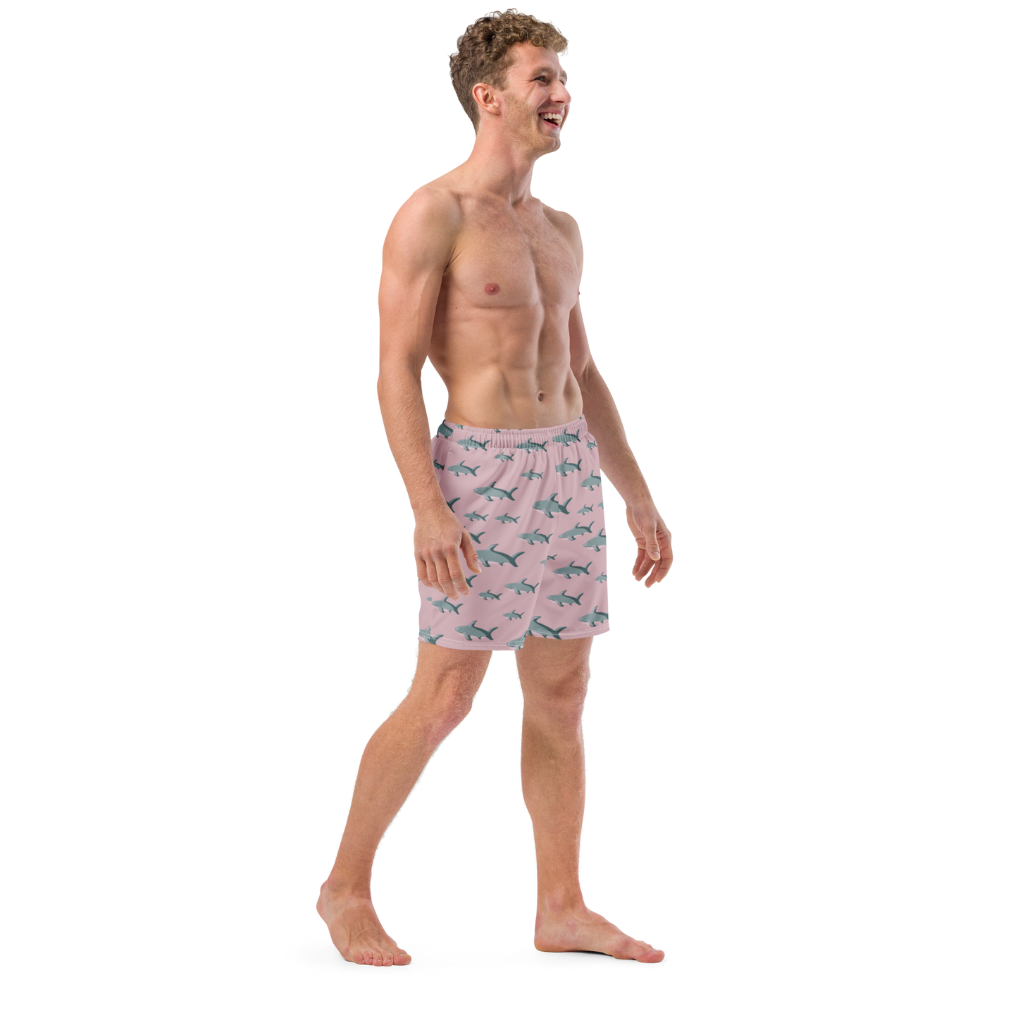 Men's Pink Sharks swim trunks