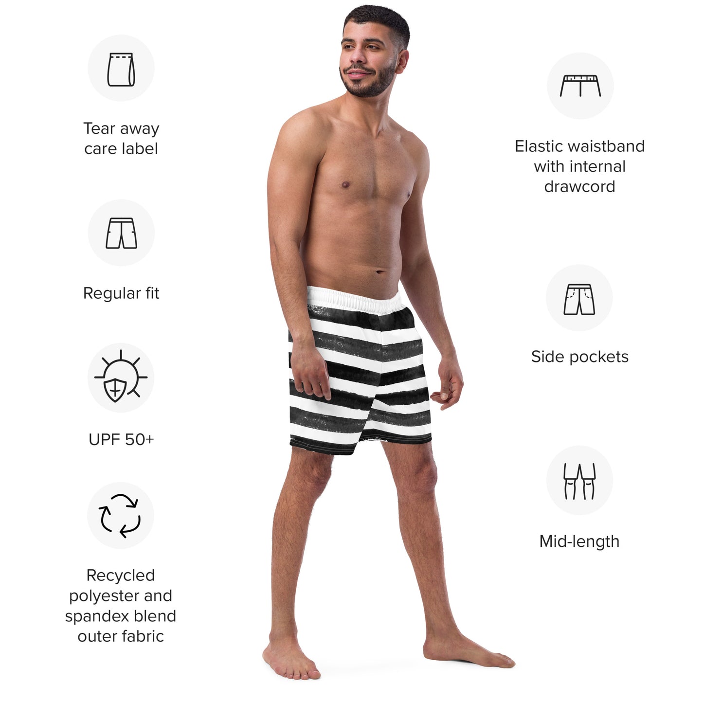 Men's Zebra swim trunks