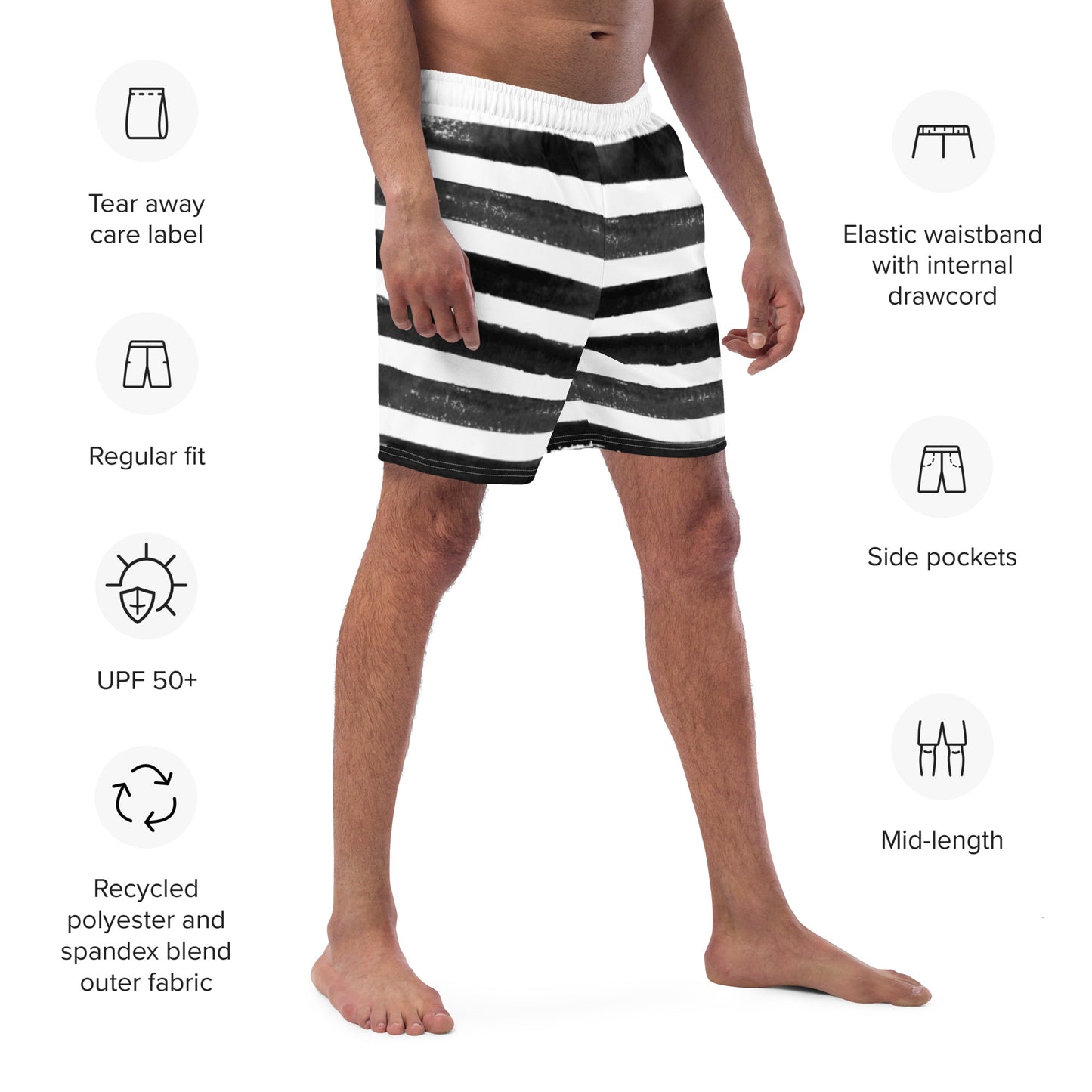 Men's Zebra Stripes Swim Trunks