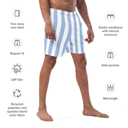 Men's Light Blue Stripes swim trunks