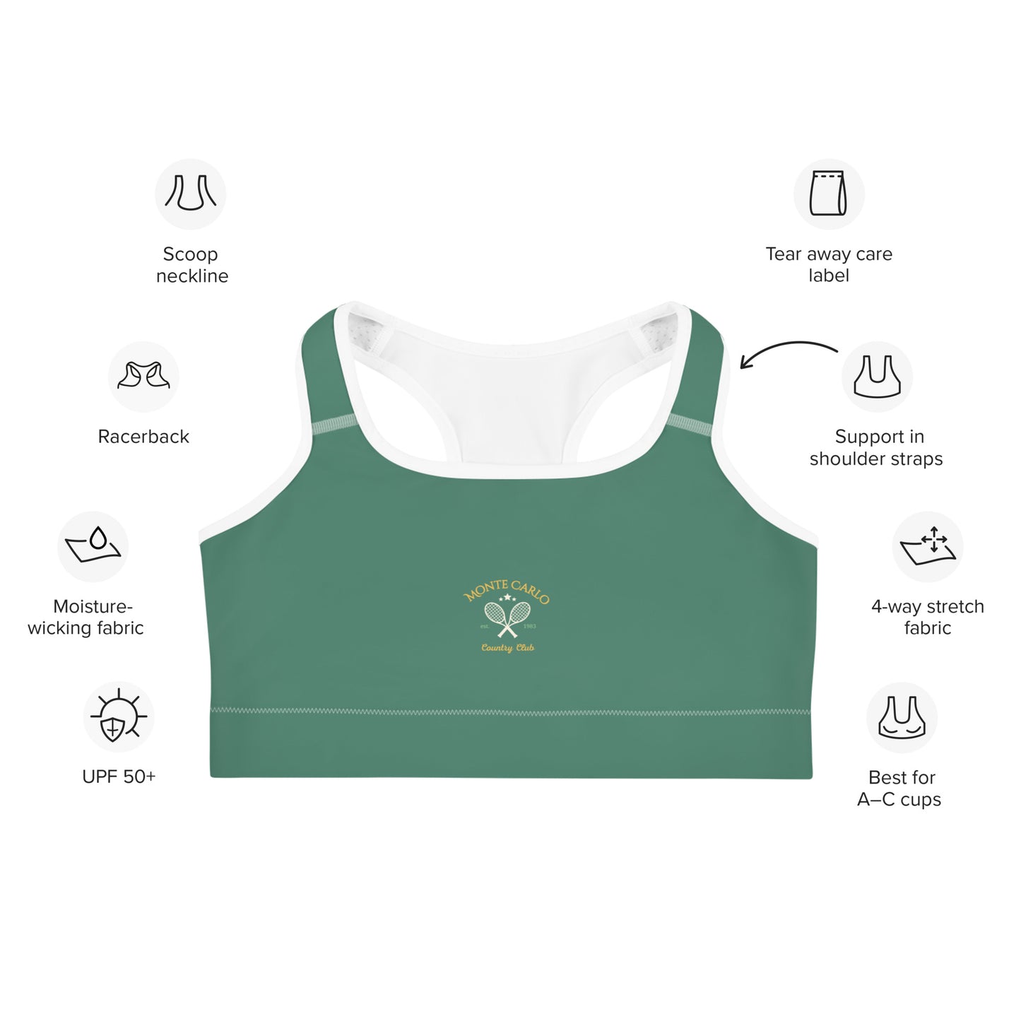 Monte Carlo Tennis Club Sports bra