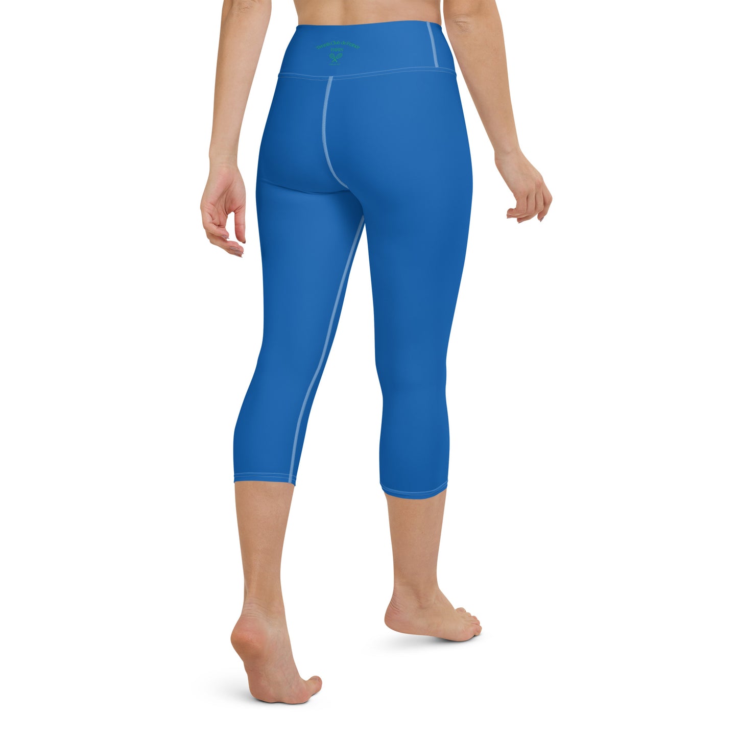 Tennis Blue Yoga Capri Leggings