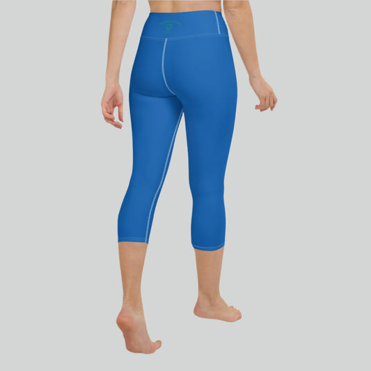 Tennis Blue Yoga Capri Leggings