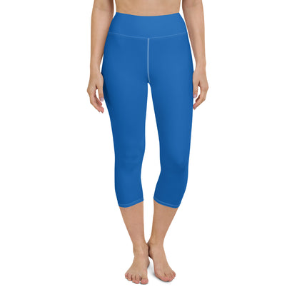 Tennis Blue Yoga Capri Leggings