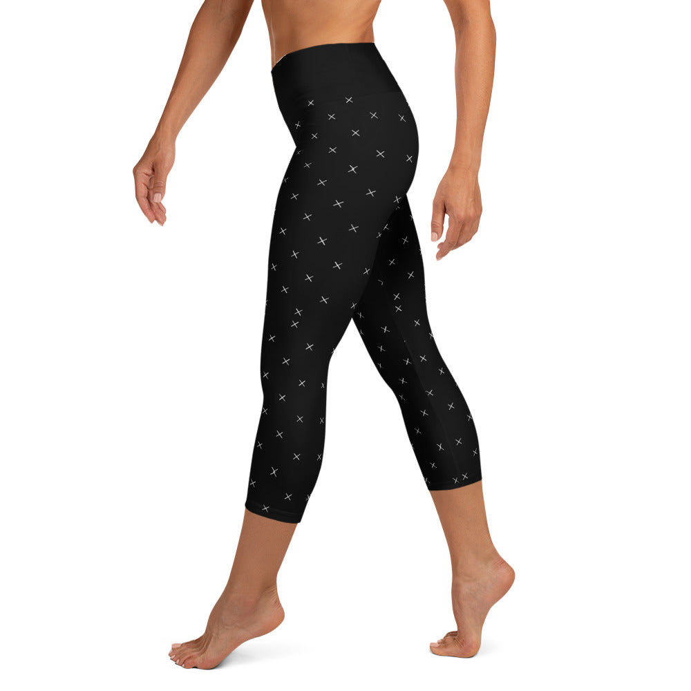 X Pattern yoga Capri Leggings