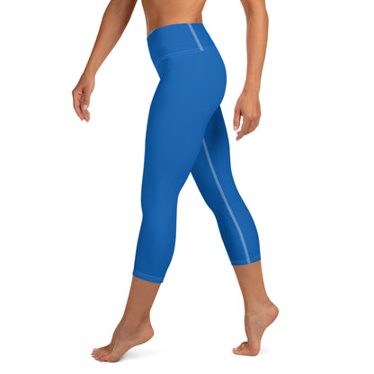 Tennis Blue Yoga Capri Leggings