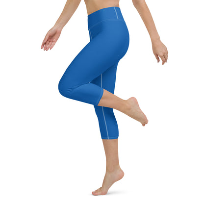 Tennis Blue Yoga Capri Leggings