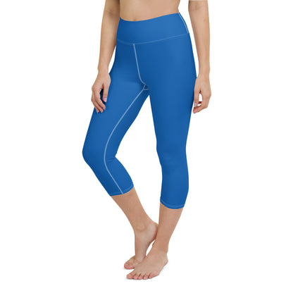 Tennis Blue Yoga Capri Leggings