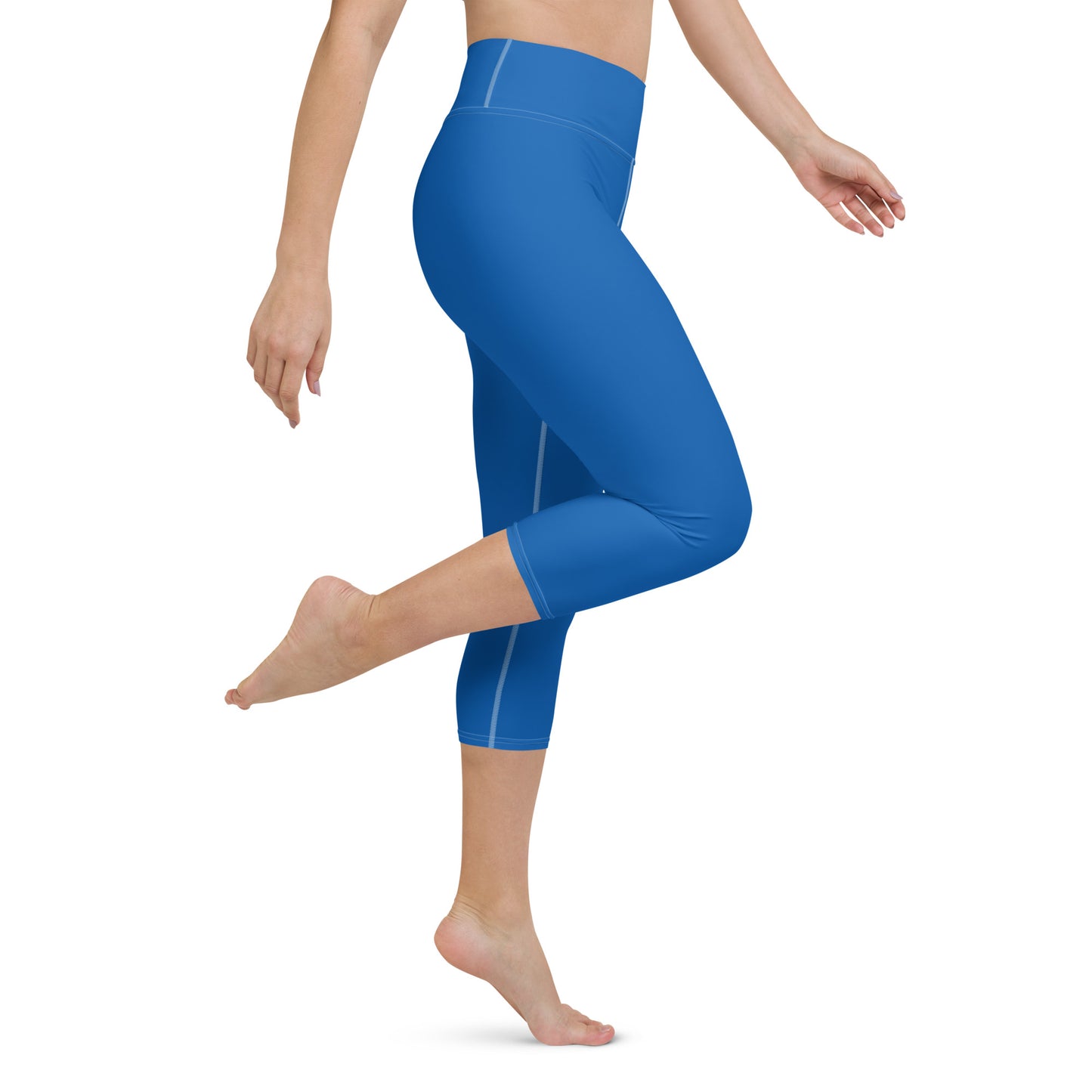 Tennis Blue Yoga Capri Leggings