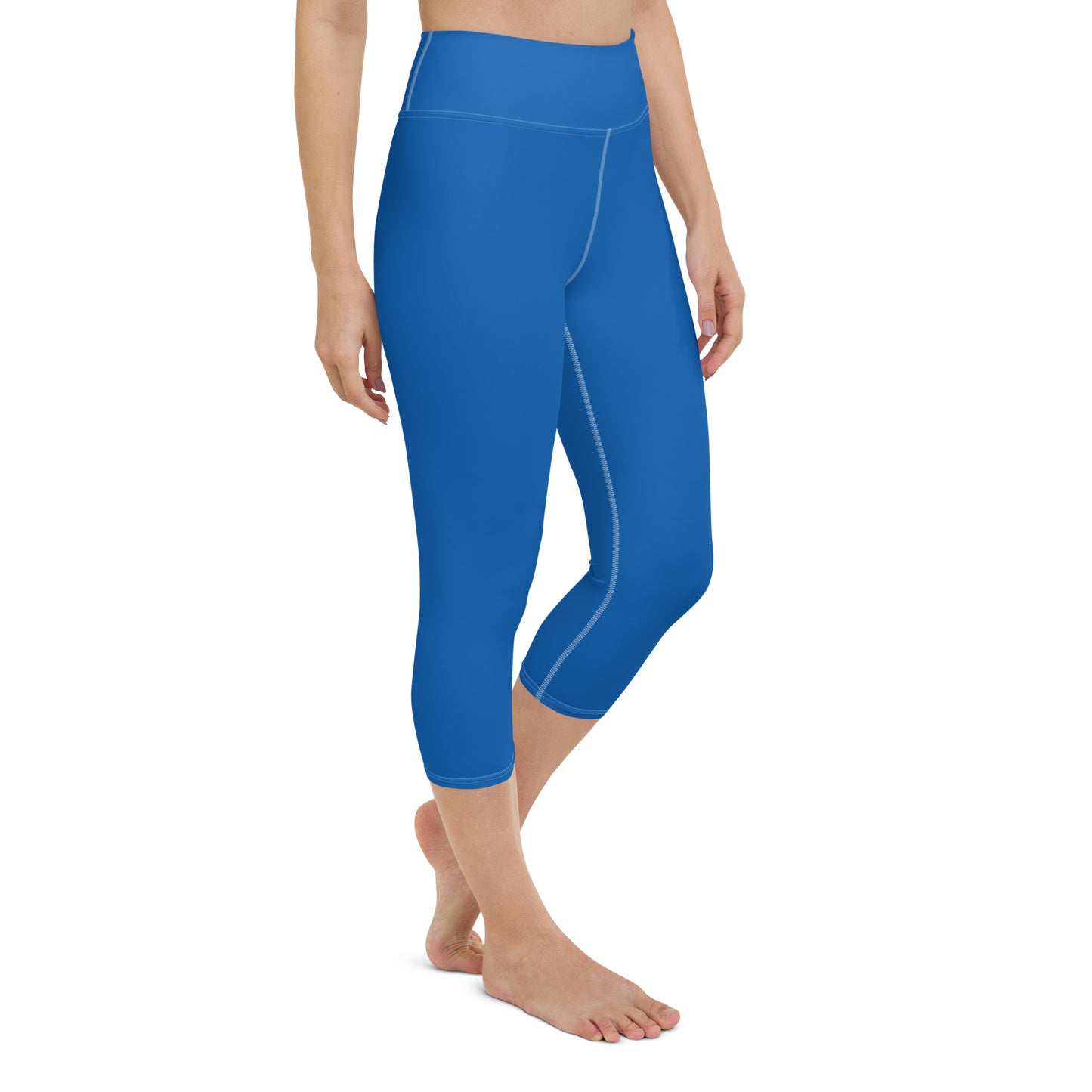 Tennis Blue Yoga Capri Leggings