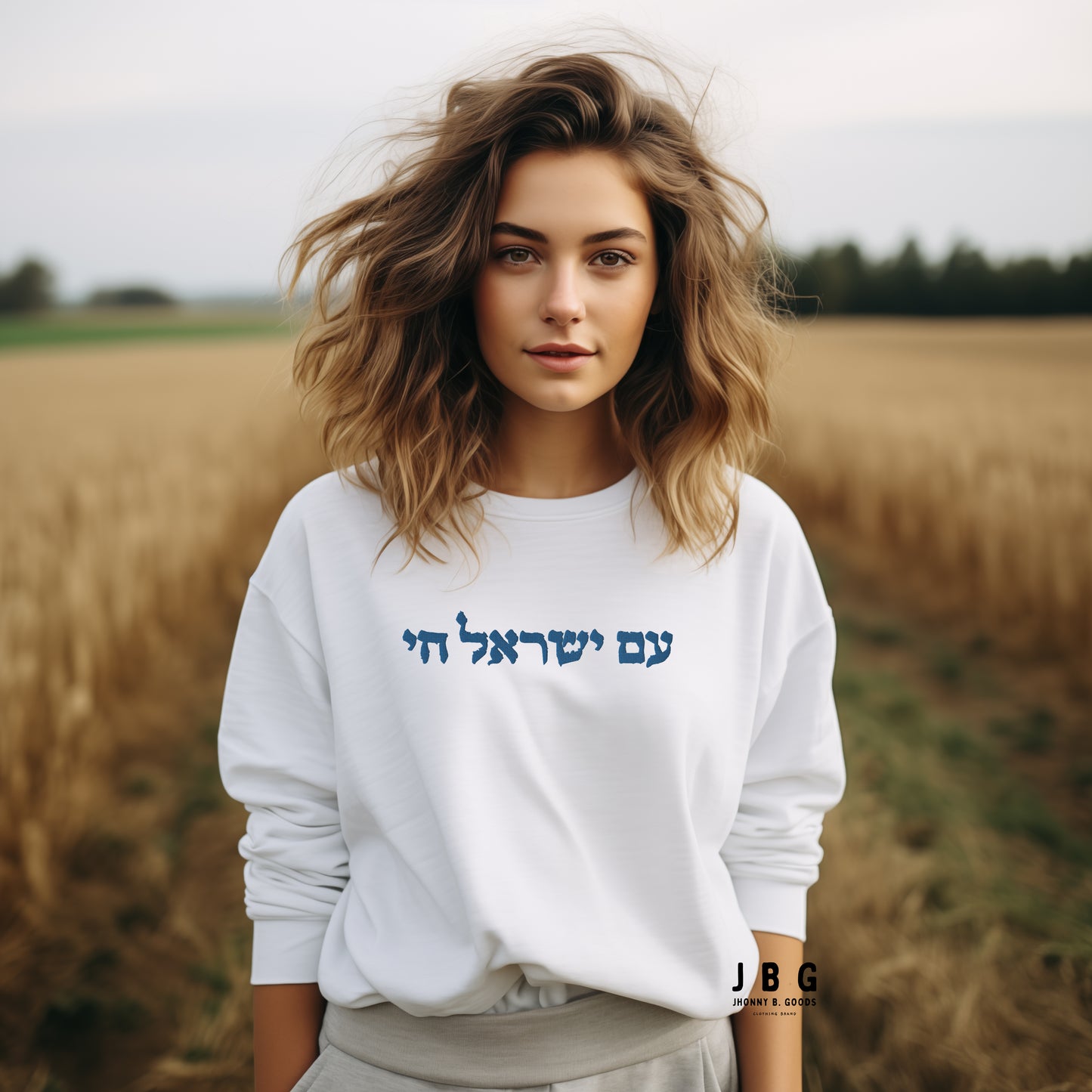 Am israel Hai womens embroidered Premium Sweatshirt