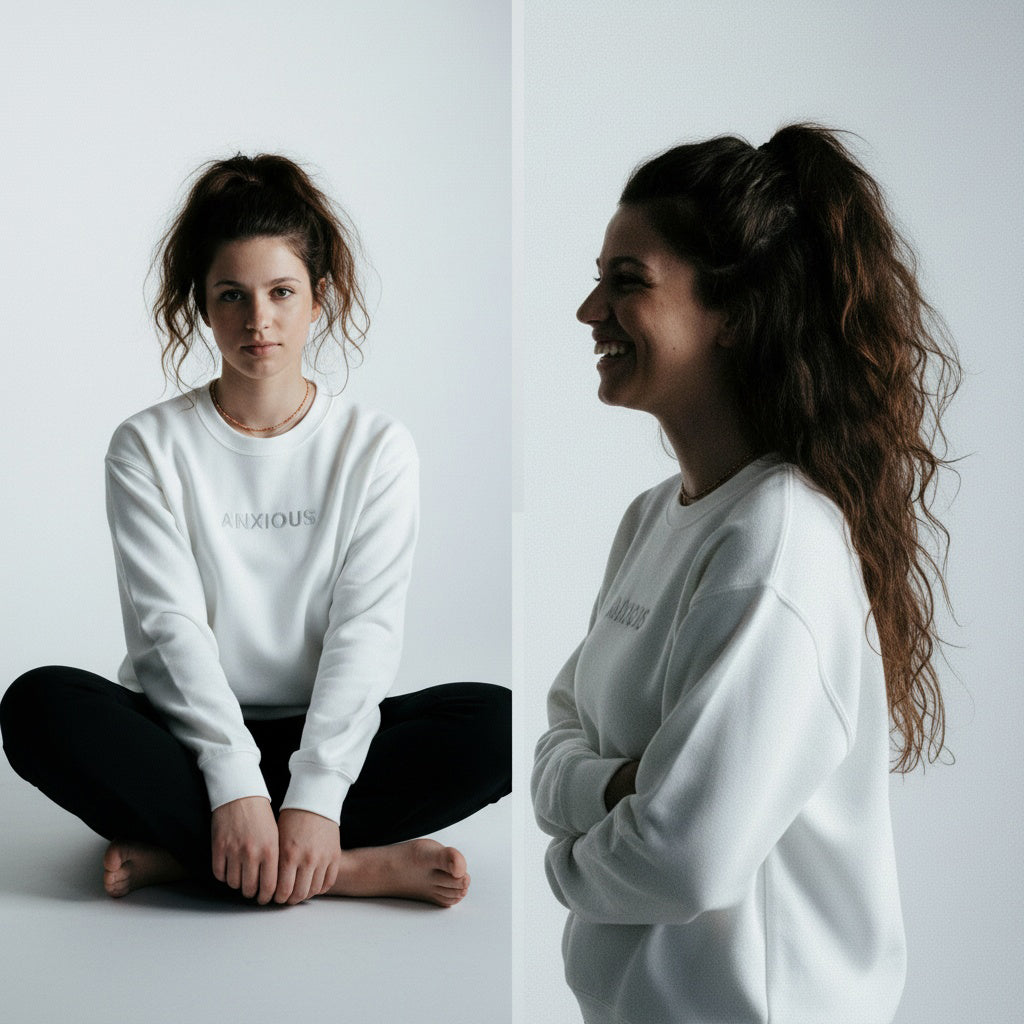 Anxious - Women's embroiderd garment-dyed sweatshirt