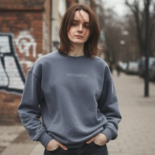 Antisocial - Women's Embroidered garment-dyed sweatshirt