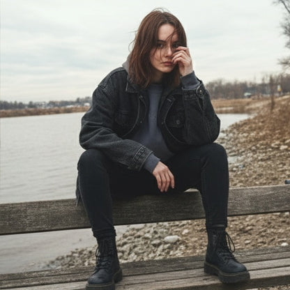 Antisocial - Women's Embroidered garment-dyed sweatshirt