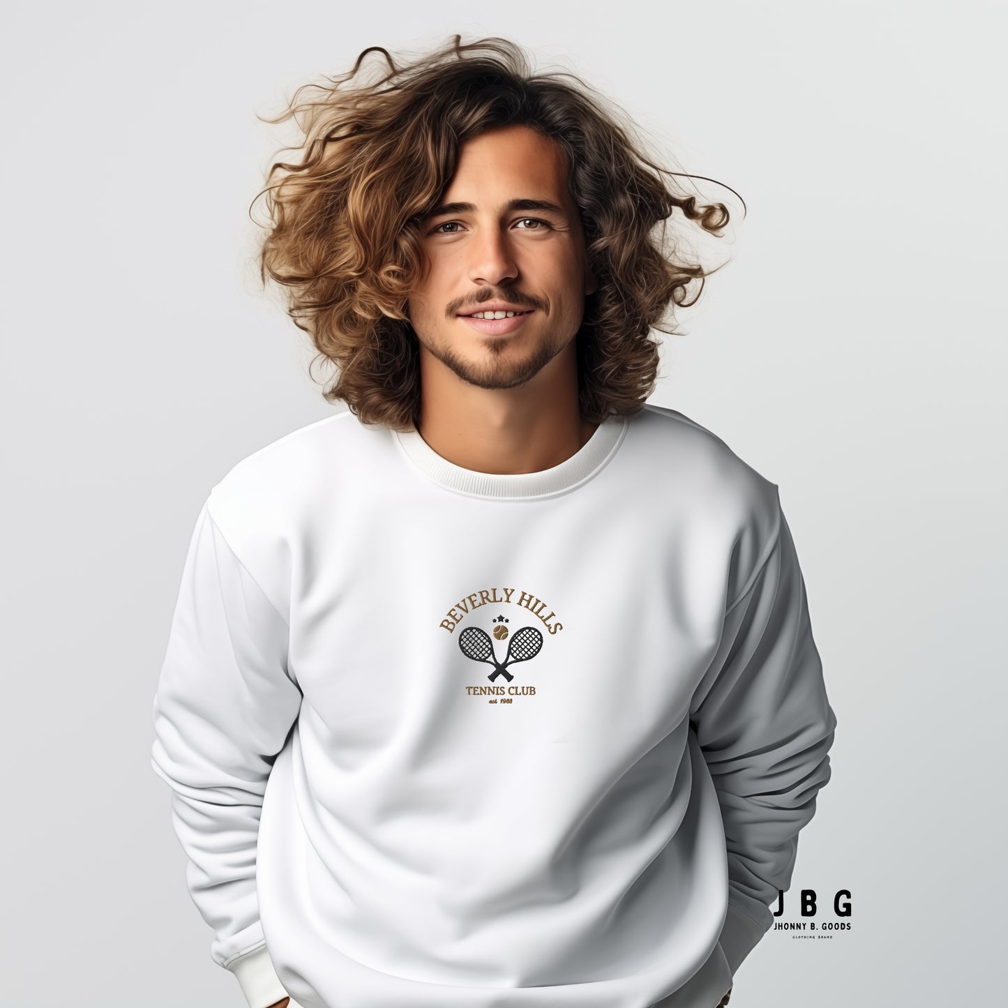 Beverly Hills Tennis Club Embroidered men Premium Sweatshirt