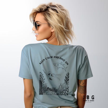 Keep Calm and Dive On women's garment-dyed heavyweight t-shirt