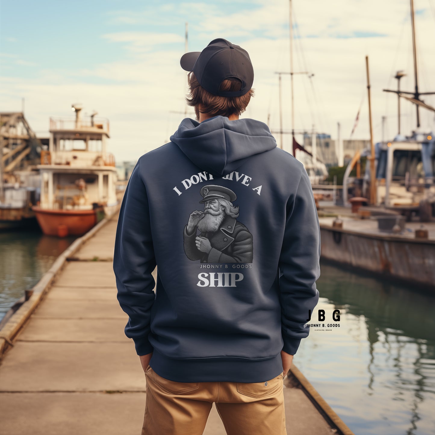 I Dont Give A Ship men's fleece zip up hoodie