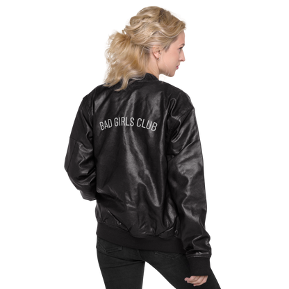 Bad Girls Club Leather Bomber Jacket