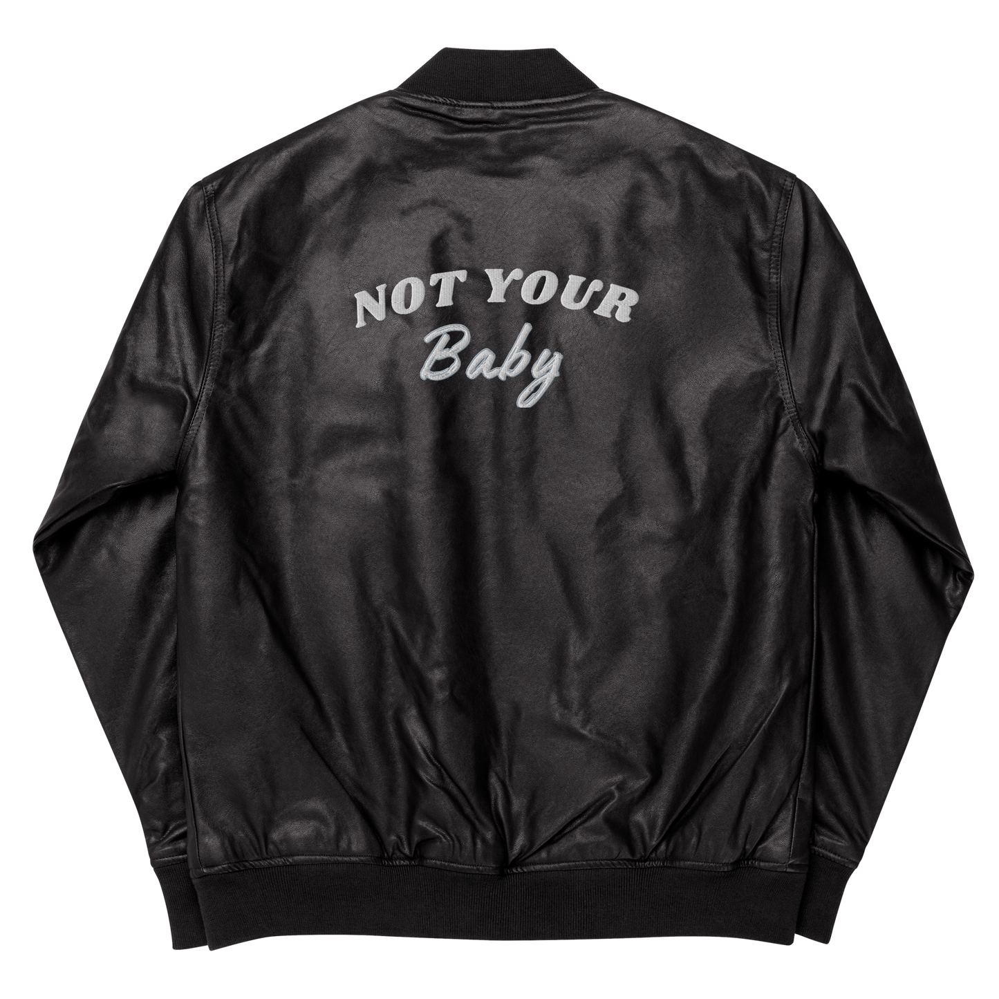 Not Your Baby Leather Bomber Jacket