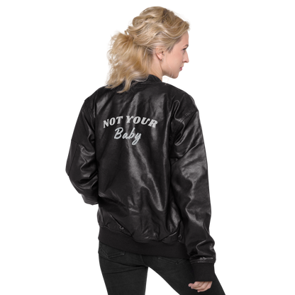 Not Your Baby Leather Bomber Jacket