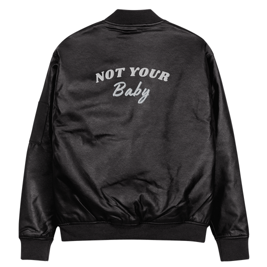 Not Your Baby Leather Bomber Jacket