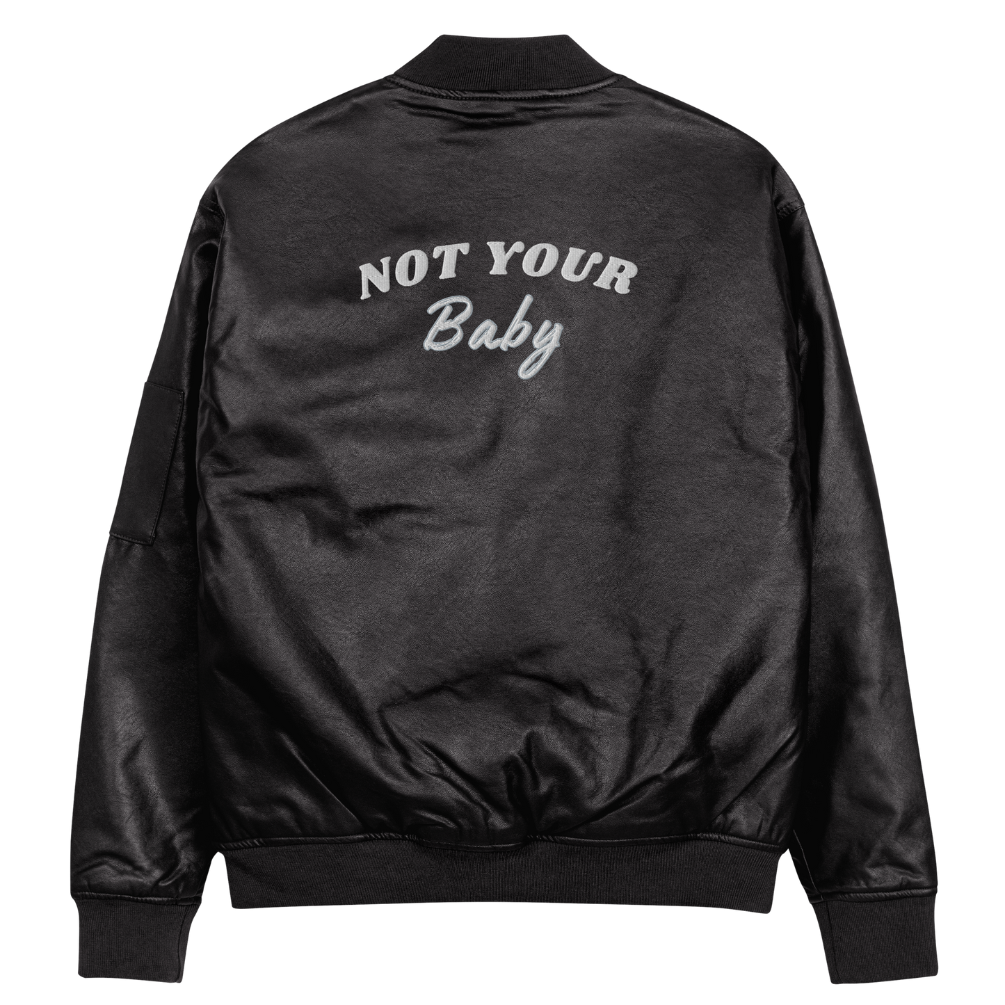 Not Your Baby Leather Bomber Jacket