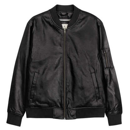 Stay Real Leather Bomber Jacket