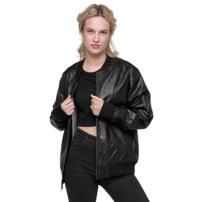 Not Your Baby Leather Bomber Jacket