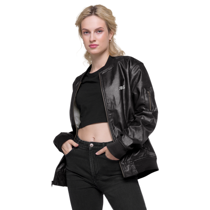 Bad Girls Club Leather Bomber Jacket