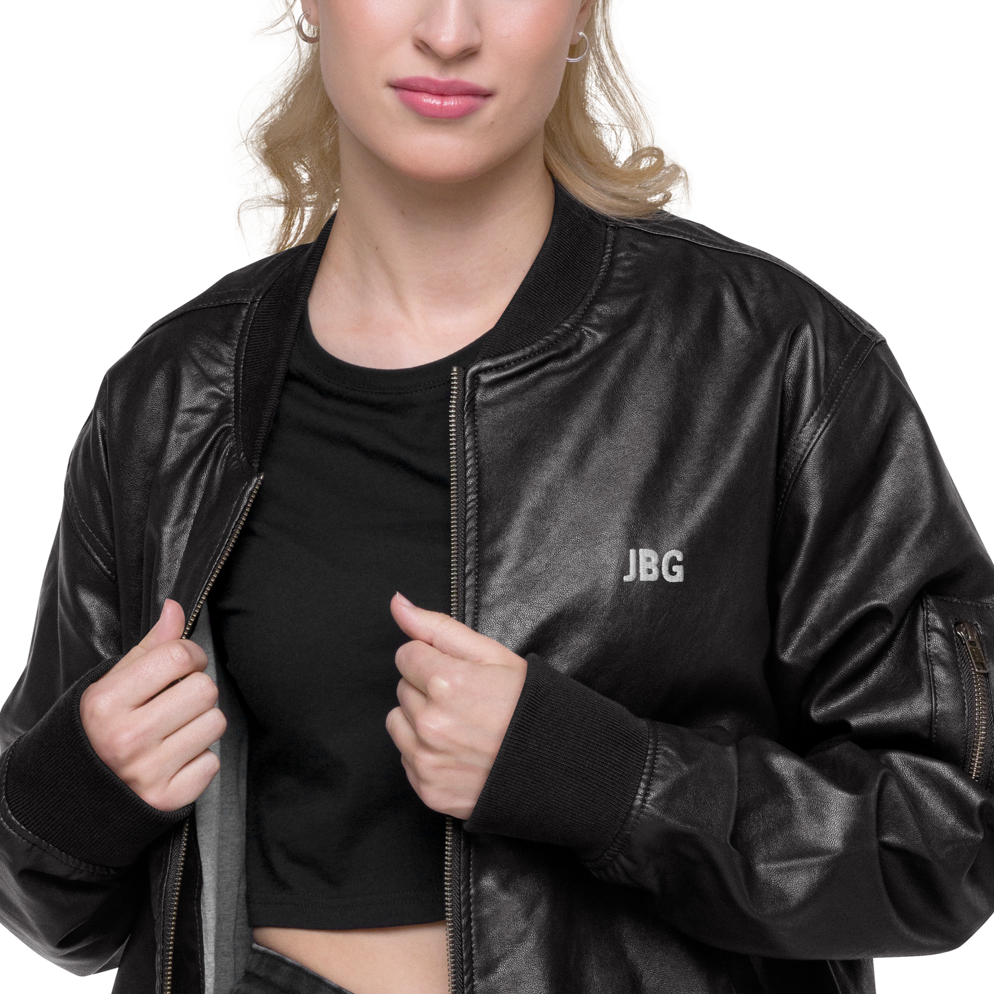 Bad Girls Club Leather Bomber Jacket