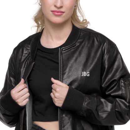 Bad Girls Club Leather Bomber Jacket