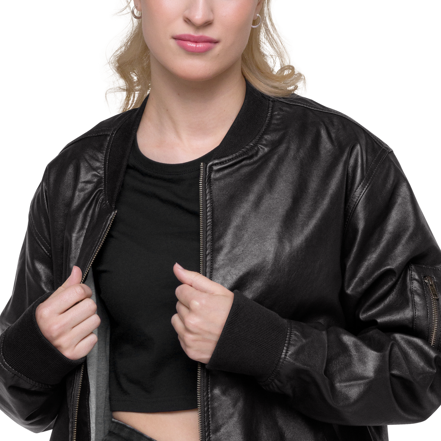 Not Your Baby Leather Bomber Jacket