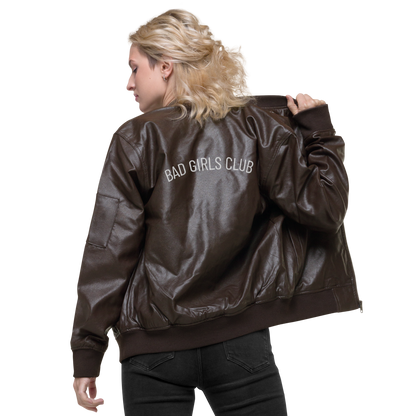 Bad Girls Club Leather Bomber Jacket