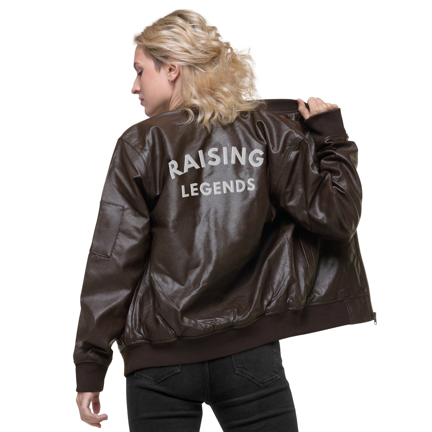 Raising Legends Leather Bomber Jacket