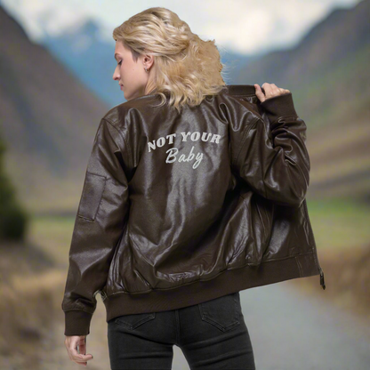 Not Your Baby Leather Bomber Jacket