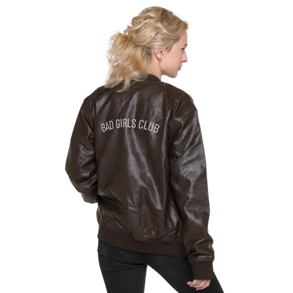 Bad Girls Club Leather Bomber Jacket