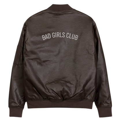 Bad Girls Club Leather Bomber Jacket